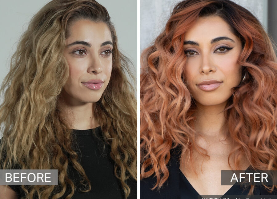 Before and After HydraGloss Blooms with this Rooted Rose Gold Radiance