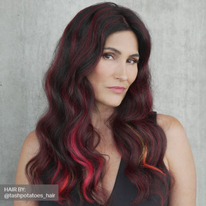 Ravishing Red Dahlia: ChromaSilk Grey Coverage with HydraGloss Shine