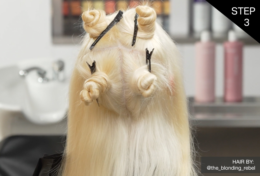 Hair sectioned to diamond