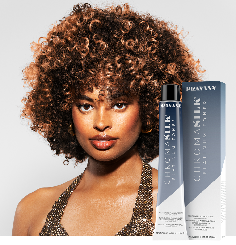 Female Platinum Lights model with Demi Spice Hair Style & Vivids Tube