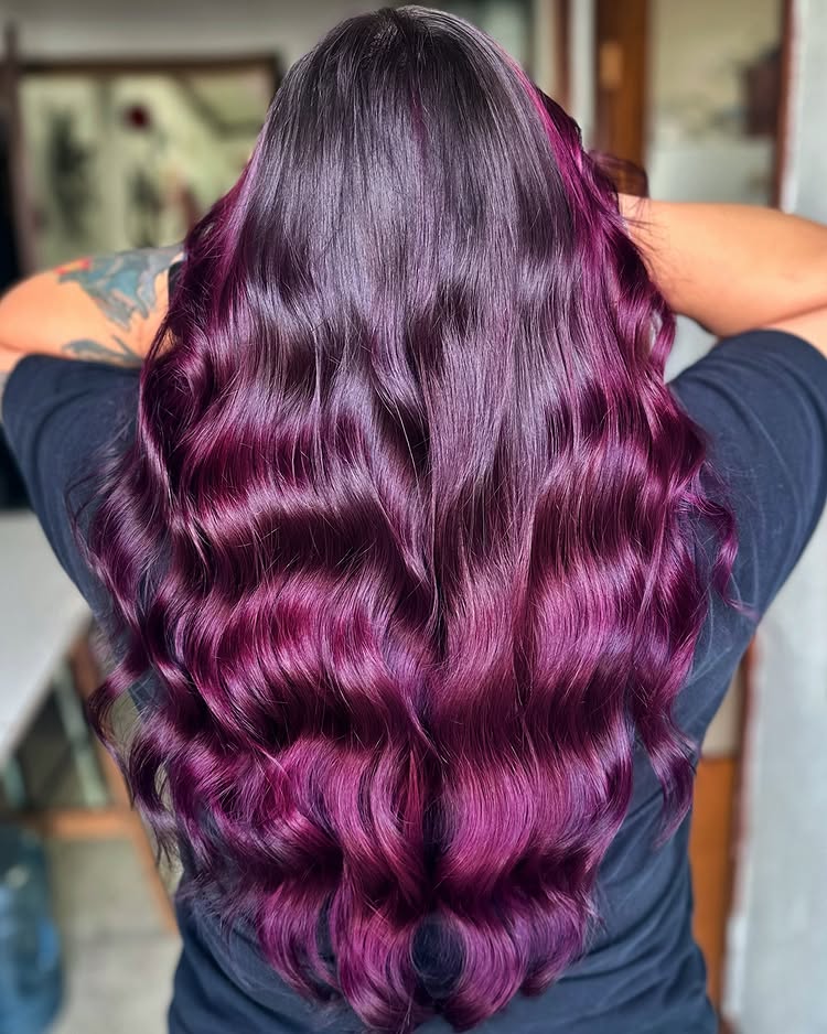 Very Berry Hair Color, image by @georgeeblancoo on Instagram