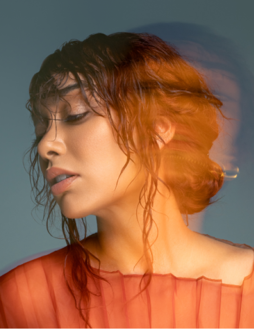 Female Model with Creme Copper 5C Hair Color