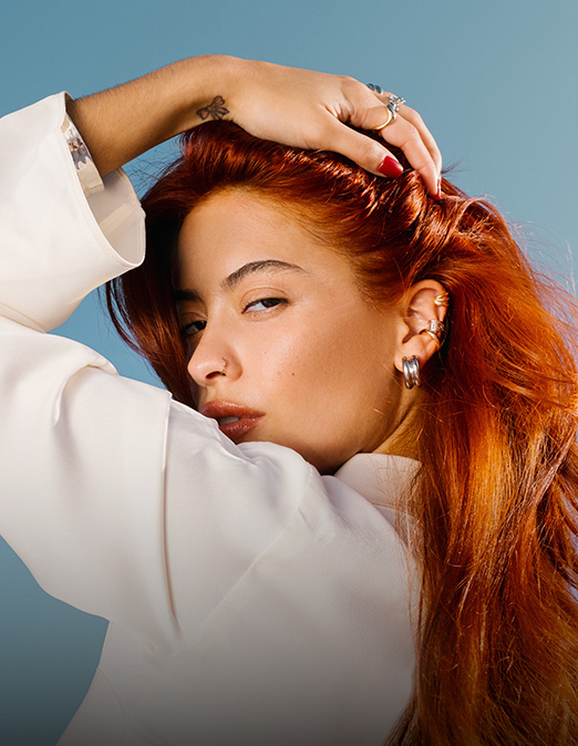 Female Model with ChromaSilk HydraGloss Warm 7C Hair Color