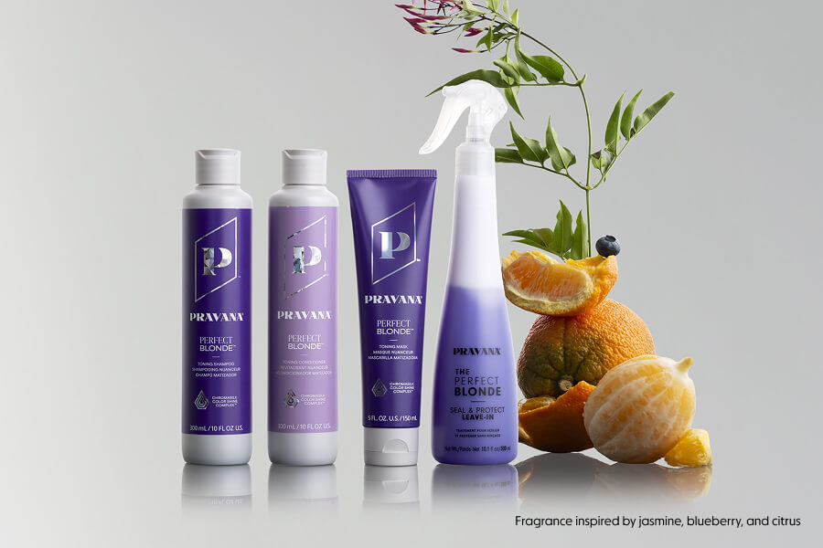 PRAVANA Perfect Blonde collection with fragrance inspired by jasmine, blueberry and citrus